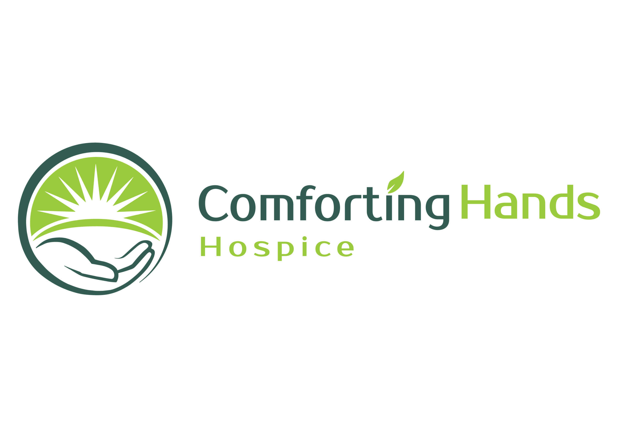 A logo of the business "Comforting Hands Hospice".